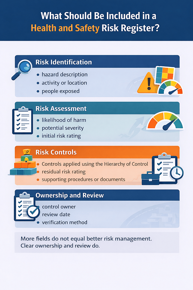 Health and Safety Risk Register Advanced Safety