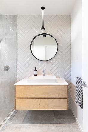 Bathroom Renovation.  Port Waikato. Cardwell Inc. Interior Design