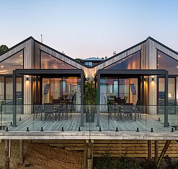 Large upper terrace deck at Roam Taupo