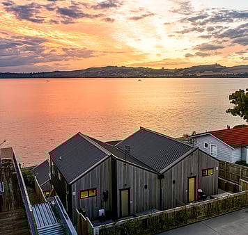 Sunset at lake taupo new zealand