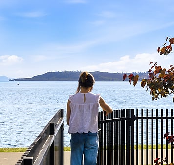 Lake Taupo views from Roam Taupo self contained accommodation