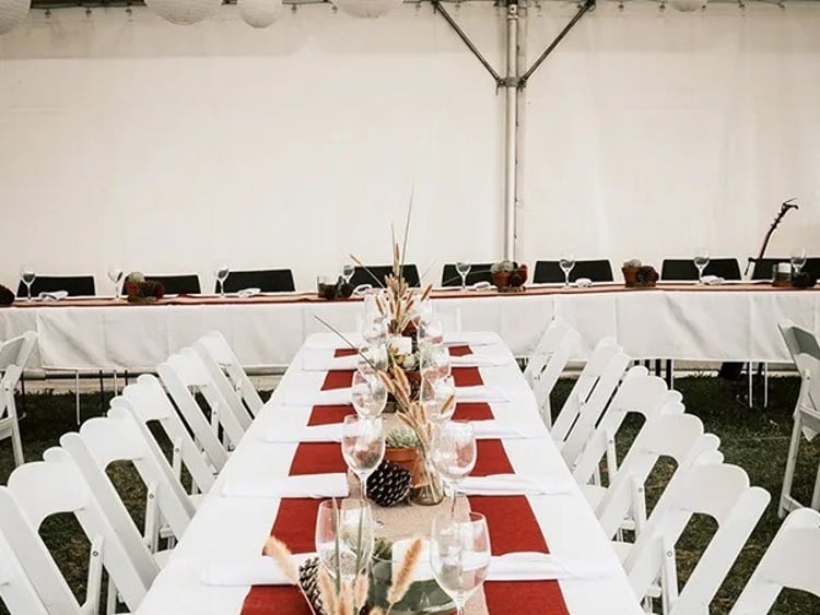 Trestle tables used for food and beverage service &ndash; catering table hire for events Auckland