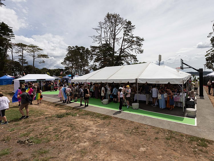 Marquee-only setup for shade at market event &ndash; minimal marquee hire Auckland