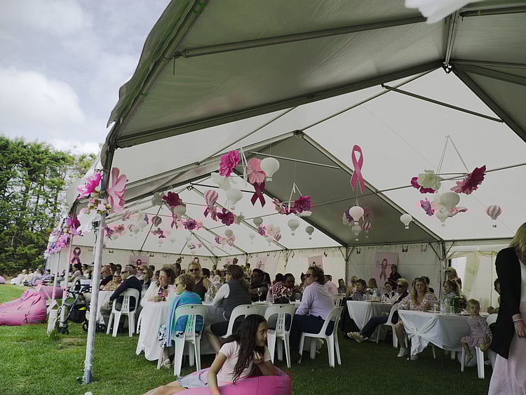 VIP marquee lounge at sports event with seating and refreshments &ndash; premium event marquee Auckland
