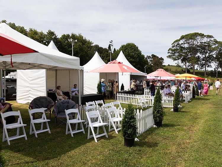 VIP marquee lounge at sports event with seating and refreshments &ndash; premium event marquee Auckland