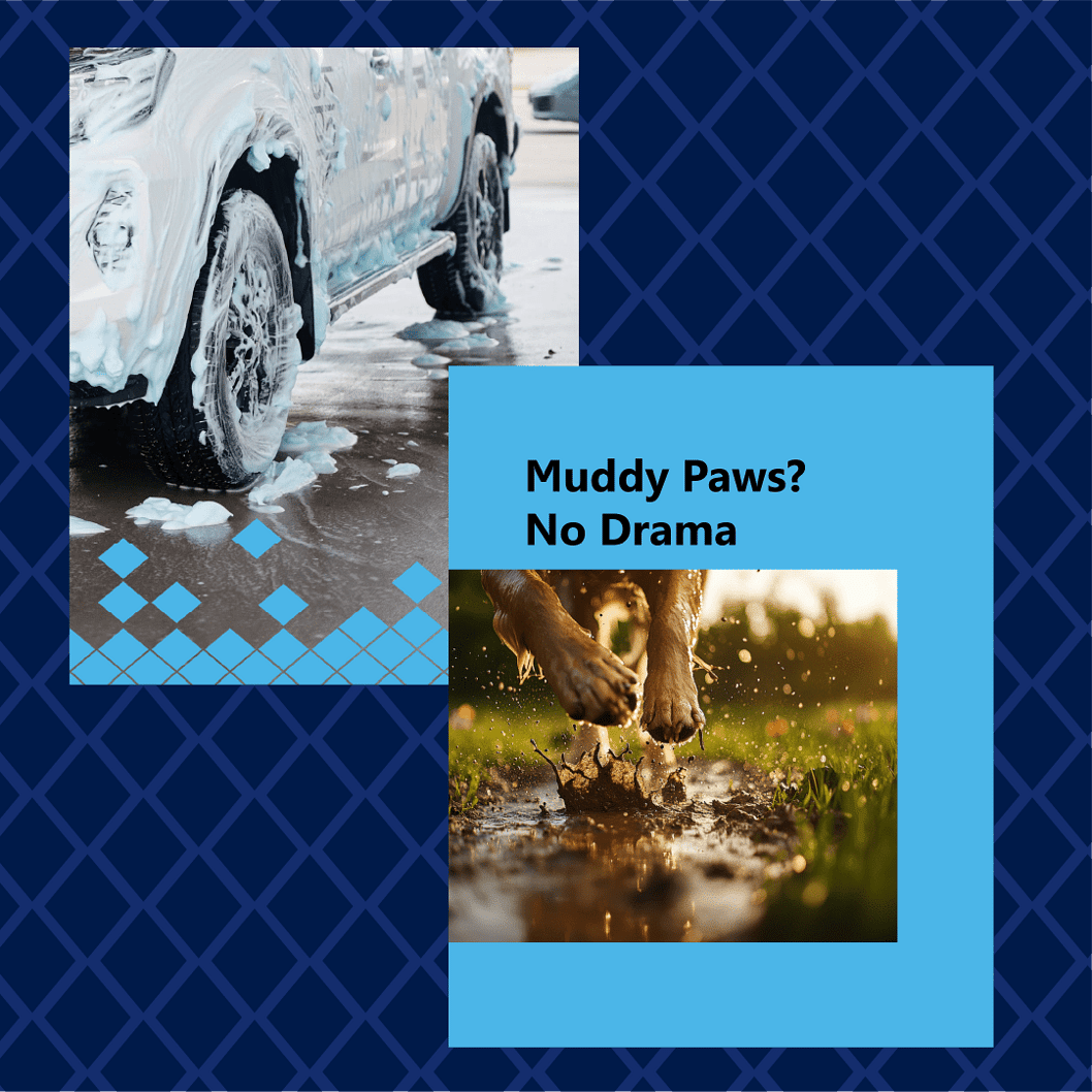 Carwash King social media content grid showing mix of photography, reels and graphic design created by Scooch Marketing Canterbury