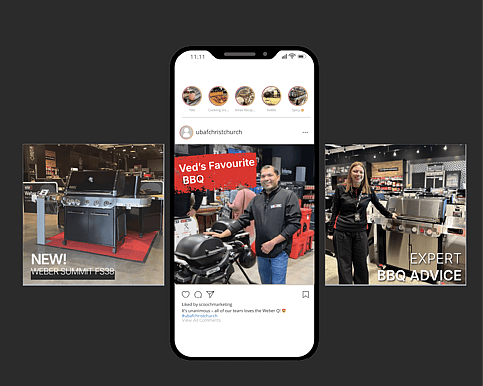 Ultimate BBQ and Fireplace social media and graphic design by Scooch Marketing NZ