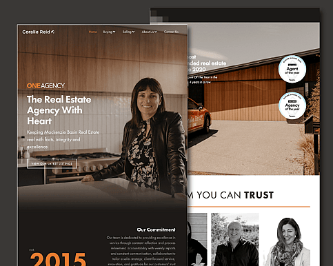 Coralie Reid website design and graphic design by Scooch Marketing Timaru