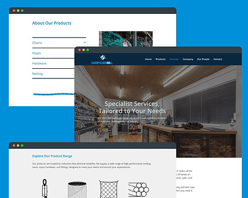Hampidjan NZ website redesign and logo design by Scooch Marketing Canterbury