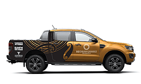 Ute with golden branding