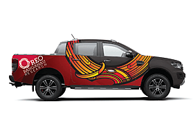 Ute with red branding