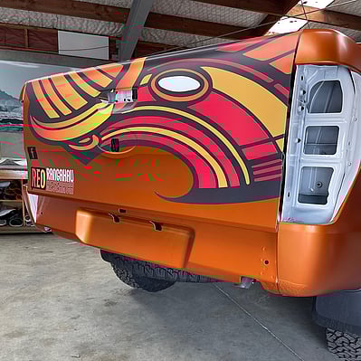 Ute branding in progress back