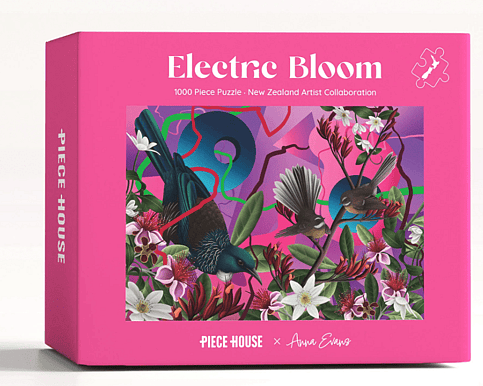 Electric Bloom 1000 Piece Jigsaw Puzzle – striking modern design with bold, energetic colours, a challenging puzzle for enthusiasts and collectors.