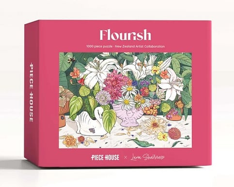Flourish 1000 piece jigsaw puzzle with colourful floral design – relaxing, mindful activity and thoughtful gift for puzzle lovers.