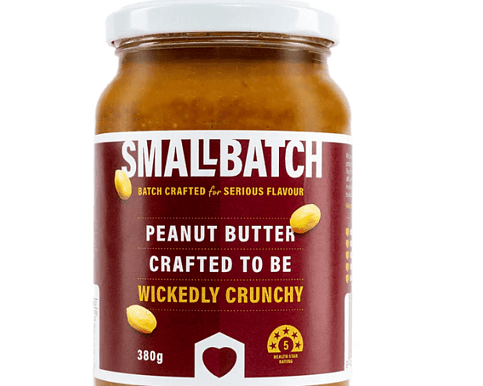 Small Batch Wickedly Crunchy Peanut Butter 700g &mdash; high-oleic roasted peanuts hand-made in small batches, lightly salted, ultra crunchy &mdash; a gourmet treat to complement floral and gift arrangements by Flowers by Joanne.