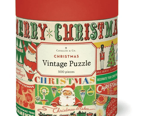 A delightful 500-piece vintage puzzle filled with nostalgic Christmas imagery — a timeless keepsake and perfect festive gift