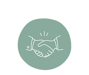 Handshake icon for Public Relations projects for Belle PR