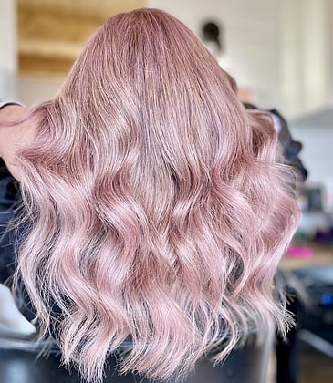 A beautiful pink hair colour created by Amy at Auburn and Ash Queenstown.