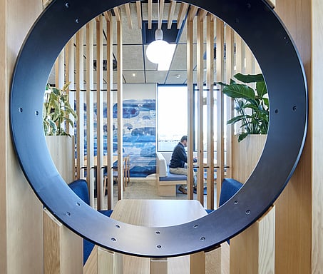 Craig Brown Photographer's image looking at an office through a circle design feature