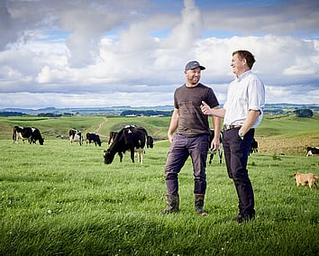 Craig Brown Photographer's image of two farmers talking in a field with cows