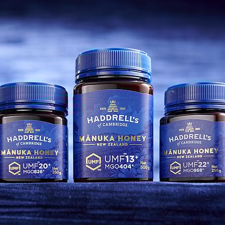 Craig Brown Photographer's studio shot of Haddrells manuka honey