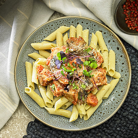Craig Brown Photographer's studio shot of a plate of pasta from a restaurant
