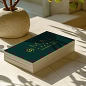 Brand collateral shown across business cards