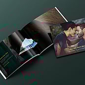 Brand collateral shown across business cards