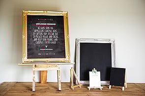Gold framed chalkboards | Tailormade Affair | Wellington and Kapiti | Wedding Planners and Stylists in Wellington