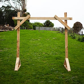 Rustic wooden wedding arch | Tailormade Affair | Wellington and Kapiti | Wedding Planners and Stylists in Wellington