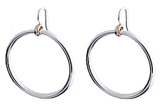 Large hoop earrings, sterling silver & 9ct rose gold, Marc Bendall, Christchurch jewellers