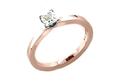 Princess diamond ring Platinum & 18ct rose gold