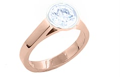 Round brilliant diamond set in 18ct rose gold