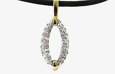 Marquiese diamond pendant 18ct yellow & white gold, Marc Bendall, jewellers, Christchurch