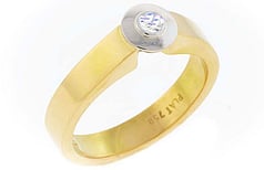 Round brilliant diamond set in Platinum and 18ct yellow gold ring, Marc Bendall, engagement rings, christchurch