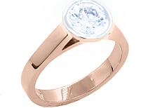 Round brilliant diamond set in 18ct rose gold