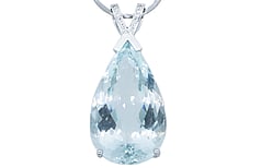 Aquamarine diamond pendant 18ct white gold, Marc Bendall, Jewellers, Christchurch