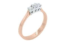 Three stone diamond ring 18ct rose gold