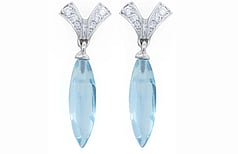 Diamond & Topaz drop earrings, Marc Bendall, Jewellers, Chch