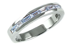 Baguette diamond wedding ring 18ct white gold