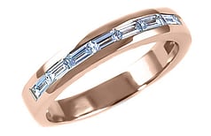 Baguette diamond wedding ring 18ct rose gold