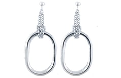 Sterling Silver Drop Earrings, Oval, Marc Bendall, Christchurch Jewellers