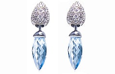 Diamond, Topaz drop earrings, Marc Bendall, Jewellers, Christchurch