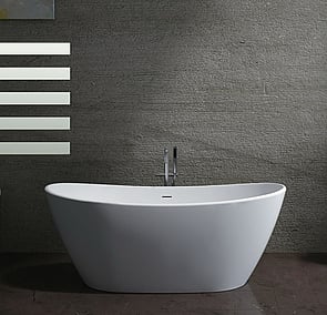 Freestanding modern composite and real stone baths
