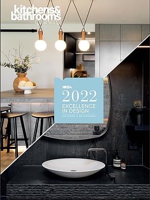 2022 Front cover of KBQ Quarterly NKBA Awards supliment with our Supreme winning kitchen and Supreme winning bathroom featured on it.