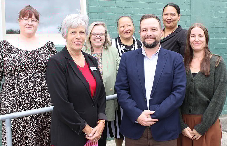 Our Board  - Current Board Members (from left): Jenna Hutchings, Wendy Lansdown (Board Chair), Elaine Reilly (GM), Aroha Walker, Scott Gilmore (Deputy Chair), Maria Rāhui, Angelina Hollows (Board Secretary).