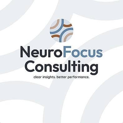 Image of the NeuroFocus Consulting logo. Blue & brown patterned icon with bold text. Creative Box, Waikato, New Zealand.