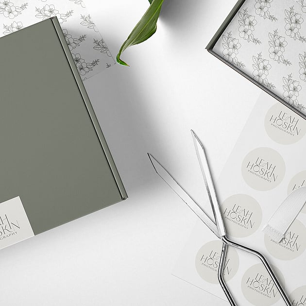 Full branding for Te Awamutu birth photographer, Leah Hoskin Photography. Creative Box, Waikato, New Zealand