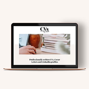 Website design for New Zealand CV writer, CVs By Sarah. Creative Box, Waikato, New Zealand