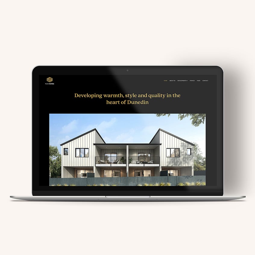Website design for Dunedin property developer, MJW Homes. Creative Box, Waikato, New Zealand